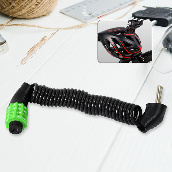 Spiral Cable Lock | 4 - Digit Combination Code | Bicycle Security Lock (1 Pc) - justgrabit.in | Just Grab It