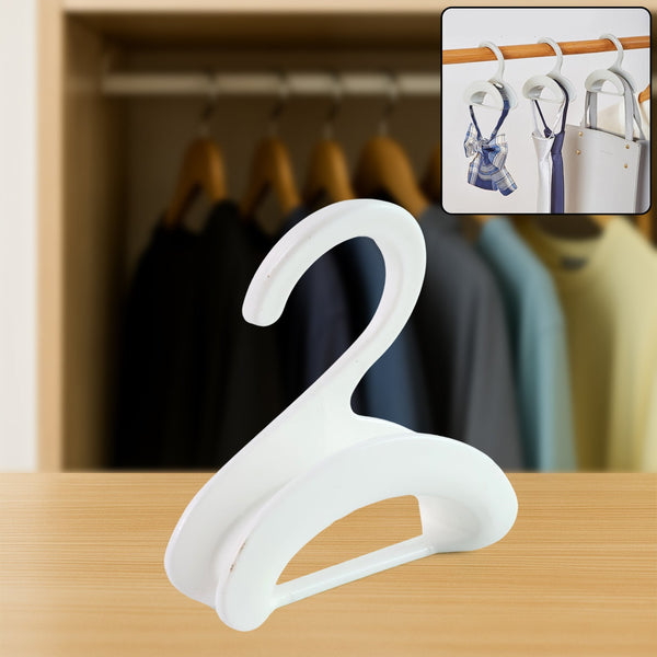 Compact Dual - Slot Multi - Purpose Plastic Hook Hanger (1 Pc) - justgrabit.in | Just Grab It