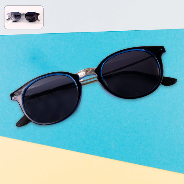 Blue UV Protected Round Sunglasses, classic Sunglasses for Men & Women, Lightweight - justgrabit.in | Just Grab It
