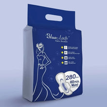 Beautiful Basics Blue Lady Extra Long Pads With Wides Wings Sanitary Pads – 280 mm, 40 - Pack - justgrabit.in | Just Grab It