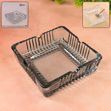 Square Glass Misti Crystal Quality Cigar Cigarette Ashtray - justgrabit.in | Just Grab It