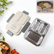 3 - Compartment Stainless Steel Lunch Box (1 Pc) - Justgrabit Inc.