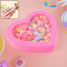 Adorable Playful Decorative Rings Children In Heart Shaped Storage Box (35 Pcs Aprpox - justgrabit.in | Just Grab It