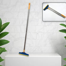 2 in 1 Cleaning Brush & Wiper , Long Handle Floor Brush, Rotatable Cleaning Brush for Bathroom, Kitchen, 120 Degree Triangular Rotating Brush Head with Wiper - justgrabit.in | Just Grab It