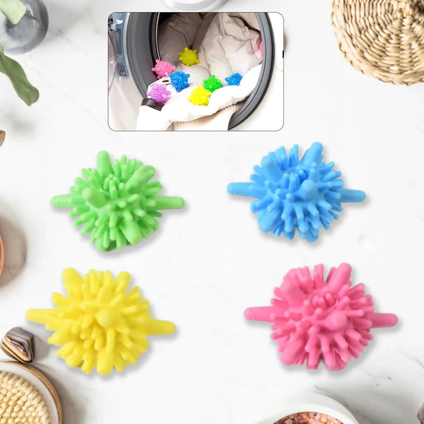 Soft Star Washing Machine, Laundry Dryer Balls Laundry Ball (4 Pcs / Multi Color) - justgrabit.in | Just Grab It
