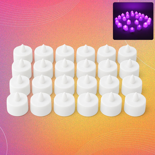 Flameless LED Tealights, Smokeless Plastic Decorative Candles - Led Tea Light Candle For Home Decoration, Diwali (Pack Of 24) - justgrabit.in | Just Grab It