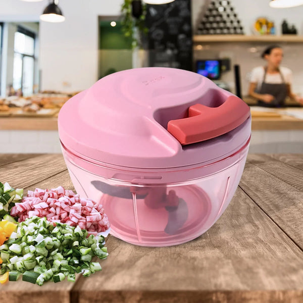Apex Power - X Triple Stainless Steel Blades and Hand - Pull Vegetable Chopper (500Ml) - Justgrabit Inc.