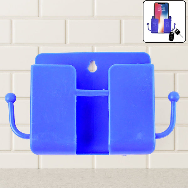 1 Pc Blue Wall mount Mobile Stand With Hook - justgrabit.in | Just Grab It