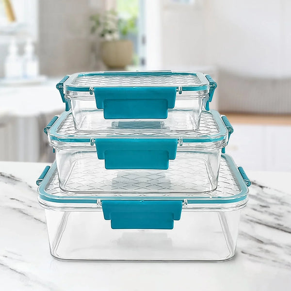Multipurpose Plastic Containers / Lunch Boxes (3 Pcs Set / 1500, 750, 350 ML Approx) - Justgrabit Inc.