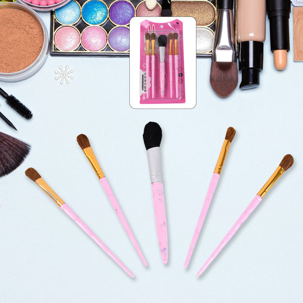 5pc Makeup Brush tools kit (5 Pcs Set / Mix Color) - justgrabit.in | Just Grab It