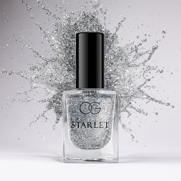 OG Beauty Silver Moonlight Starlet Glitter Nail Paint (10 ML / 1 Pc) - justgrabit.in | Just Grab It