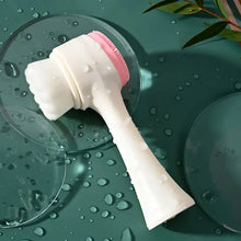 2 in 1 Facial Brush Cleansing | Manual Face Scrubber | Silicone Double - Sided Face Wash Brush for Sensitive, Delicate, Dry Skin (1 Pc) - Justgrabit Inc.