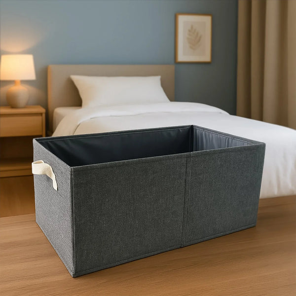 FOLDABLE CLOTH STORAGE BOX WITH HANDLES (47×28 CM) - justgrabit.in | Just Grab It