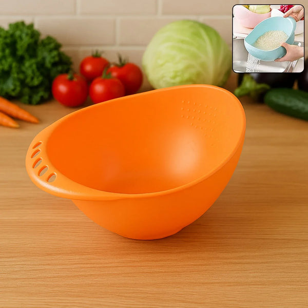 Virgin Rice Bowl Durable Plastic Strainer, Water Strainer | Vegetable & Fruits Washing Bowl - justgrabit.in | Just Grab It