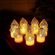 Set of 12 Decorative LED Flameless Candle Lights with Golden Net Cover - Justgrabit Inc.
