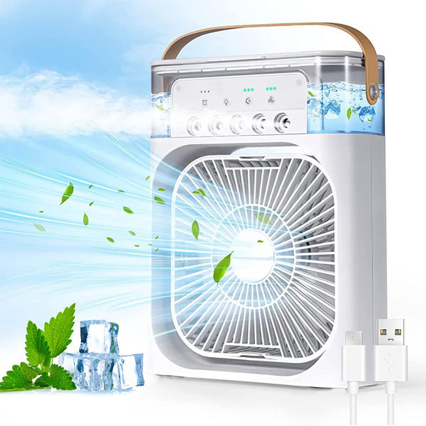Portable Air Cooler Fan with 7 - Color Light – Personal AC Fan - justgrabit.in | Just Grab It