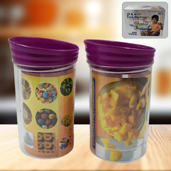 Plastic Premium Quality Kitchen Food Containers Set (1200ml Approx, Set Of 2 Pc) - justgrabit.in | Just Grab It