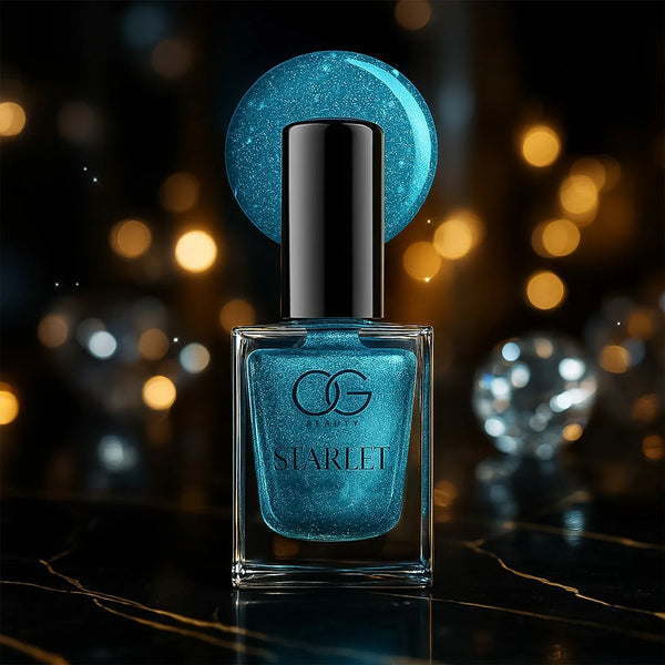 OG Beauty Aqua Bluebell Starlet Glitter Nail Paint (10 ML / 1 Pc) - justgrabit.in | Just Grab It