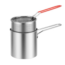 Small Deep Frying Pot With Strainer Basket (2 Pc Set / 1200 ML)) - justgrabit.in | Just Grab It