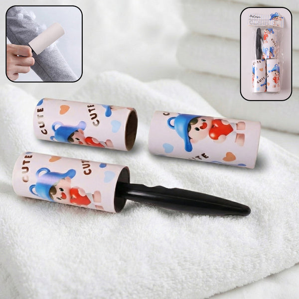 Reusable Sticky Lint Roller with Handle (1 Set) - justgrabit.in | Just Grab It