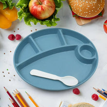 Plastic Food Plates / Biodegradable 5 Compartment Plate With Spoon for Food Snacks / Nuts / Desserts Plates for Kids, Reusable Plates for Outdoor, Camping, BPA - free (1 Pc) - Justgrabit Inc.