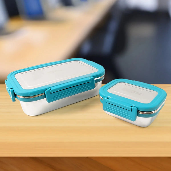 Apex Jerry Lunch Box Premium Stainless Steel Food Container (2 Pc / 700+200 ML Approx) - Justgrabit Inc.