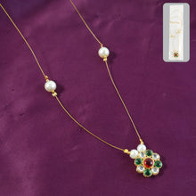 Elegant Traditional Multicolor Stone & Pearl Pendant Chain (1 Pc) - justgrabit.in | Just Grab It