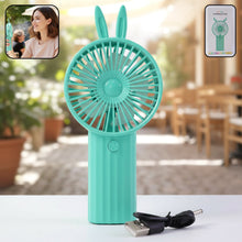 Cute Bunny Ear Design Portable USB Rechargeable Mini Handheld Fan (1 Pc) - justgrabit.in | Just Grab It