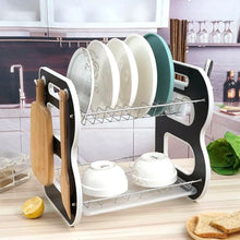DISH DRAINER TWO LAYER DISH DRYING RACK WITH DRAIN BOARD - justgrabit.in | Just Grab It