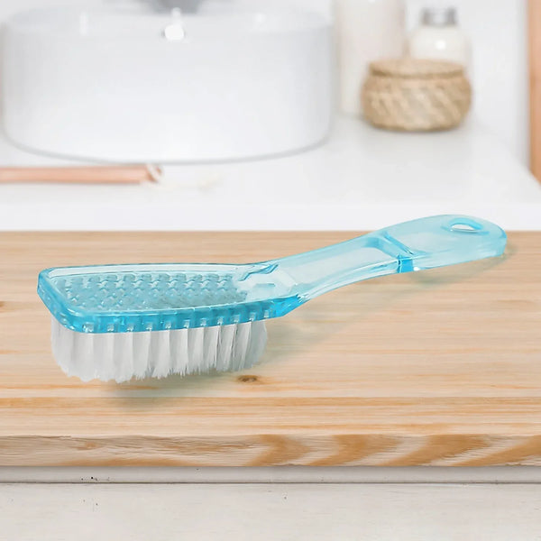 Plastic Handle Shoes Clothes Scrubbing Brush (1 Pc / Mix Color / 19 Cm) - justgrabit.in | Just Grab It