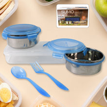 Sumo Lunch Box with Bag – Plastic Lunch Box & Spoon/Fork Set (2 Pc) - justgrabit.in | Just Grab It