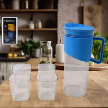 Transparent Stylish Premium Jug with Elegant Handle (2000 ML Jug Approx & 4 Pcs Plastic Glass) - Justgrabit Inc.