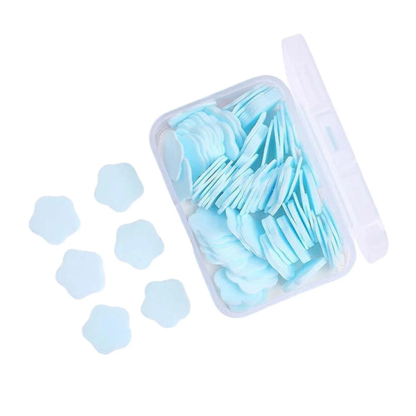 Mini Portable Travel Soap Paper Sheets Flower Shape (100 Pcs Set Approx / Mix Color) - justgrabit.in | Just Grab It