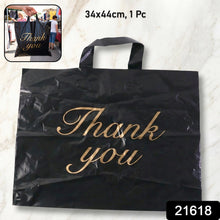 Large Black Thank You Printed Plastic Carry Bag (34 × 44 cm, 1 Pc) - justgrabit.in | Just Grab It