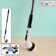7 - in - 1 Electric Spin Scrubber Cleaning Brush with Extension Handle (1 Set) - Justgrabit Inc.