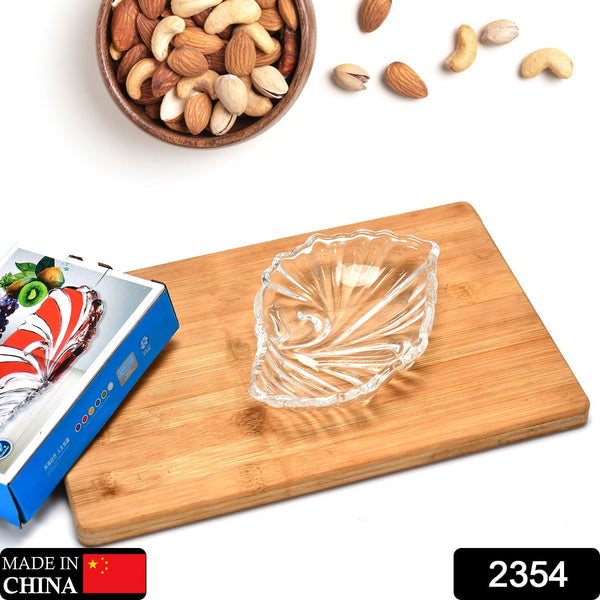 Leaf shaped Glass Serve tray of snacks, Mukhwaas, and ice cream. - justgrabit.in | Just Grab It