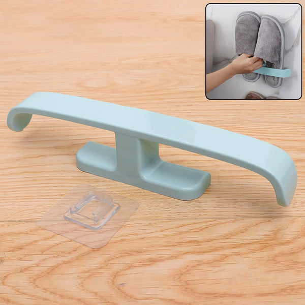 Bathroom Towel Slipper Hanging Rack Self Adhesive Wall Mounted (1 Pc) - justgrabit.in | Just Grab It