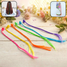 Colourful Braided Hair Extension Streaks for Girls & Kids (6 Pc) - justgrabit.in | Just Grab It