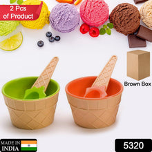 Ice Cream Waffle Bowl Set with Spoon – 2 Units - justgrabit.in | Just Grab It