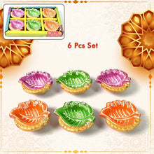 Decorative Hand Painted Clay Puja Diya for Diwali Home Indoor Outdoor Handmade Diya (6 Pcs Set/ Mix Design) - justgrabit.in | Just Grab It