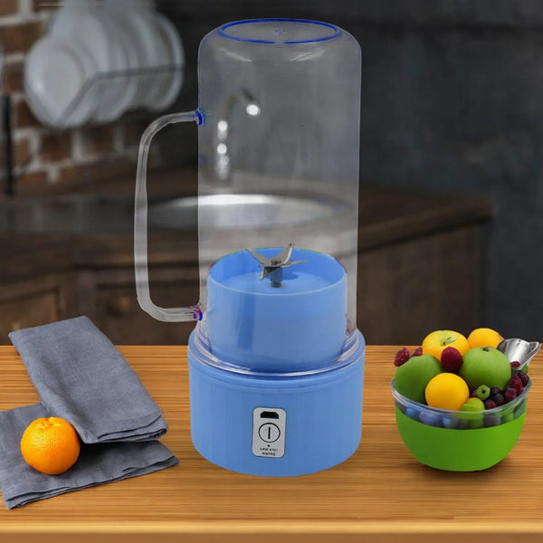 Portable Electric Juicer With Handle & Straw, USB Rechargeable 6 Stainless Steel Blades (500 ML) - Justgrabit Inc.