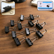Medium Size Heavy - Duty Black Binder Clips Set (32 mm, 12 Pc) - justgrabit.in | Just Grab It