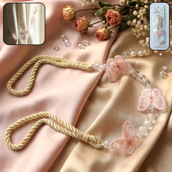 Luxury Floral Beaded Curtain Tieback (1 Pc) - justgrabit.in | Just Grab It