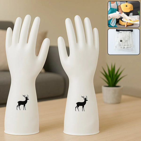 Reusable Deer Print Rubber Cleaning Gloves (1 Pair ) - Justgrabit Inc.
