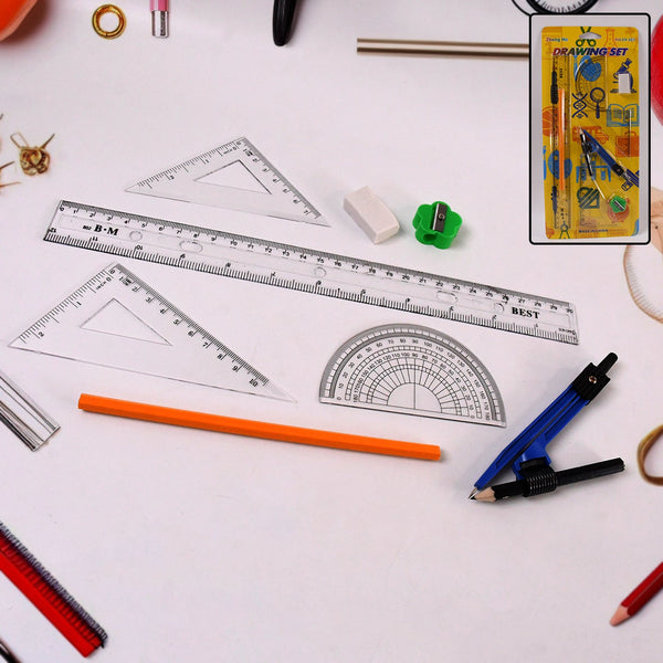 9 in 1 Stationery Set for School Student Office, Draft Rulers - justgrabit.in | Just Grab It