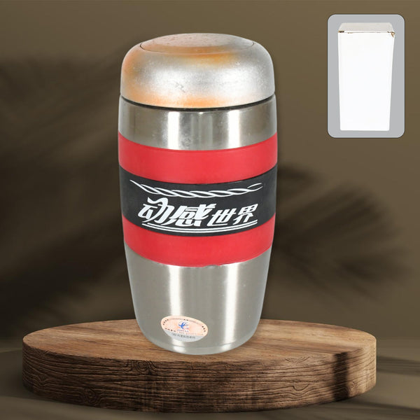 Steel Travel Mug / Tumbler / Cup, Double Walled With Rubber Grip 400ml. - justgrabit.in | Just Grab It