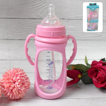 Baby Feeding Bottle with Handles & Straw (Mix Design, Size & Color / 1 Pc) - justgrabit.in | Just Grab It