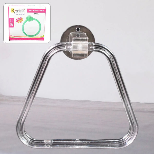 Unbreakable ABS Square Towel Ring Wall Mounted Stand / Holder (1 Pc) - justgrabit.in | Just Grab It