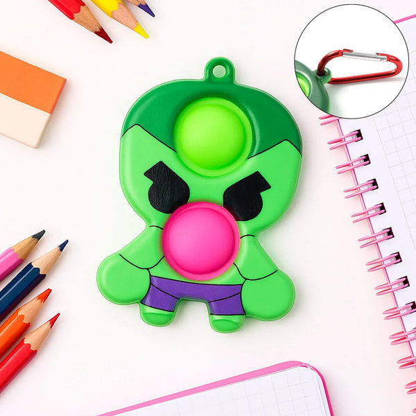 Silicone Pop It Fidget Toy with Keychain Clip (1 Pc) - justgrabit.in | Just Grab It