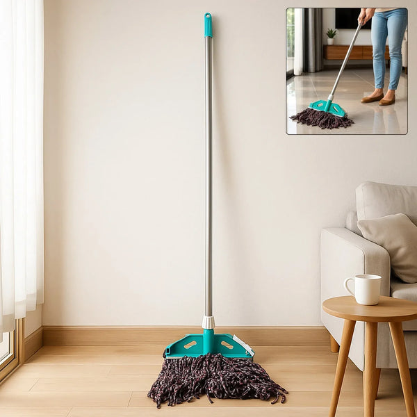 Premium Cotton Yarn Floor Cleaning Mop with Long Handle (1 Pc) - Justgrabit Inc.